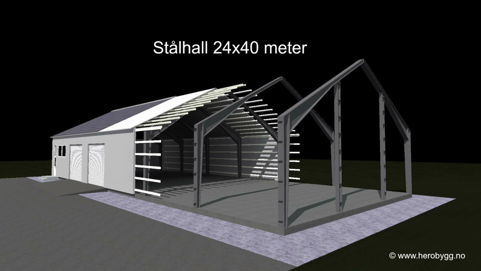 1 Stålhall 24x40 meter